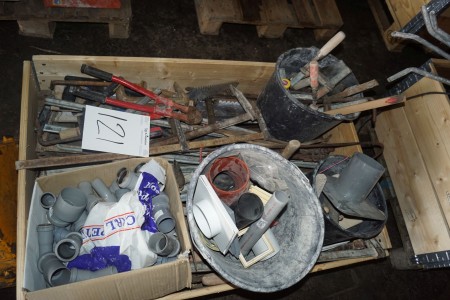 Pallet with Masonry tools.