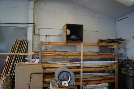 Contents of shelves of various wood, etc.