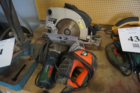 3 power tools Circular saw, grinder and jigsaw tested ok.