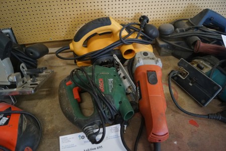 3 power tools, jigsaw, angle grinder and planer tested ok.