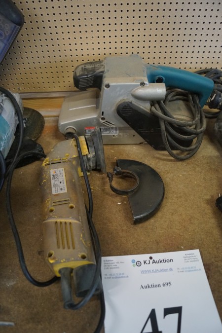 2 power tools, Angle grinder and planer. Tested ok.