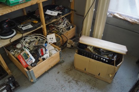 Various electrical items in corner.