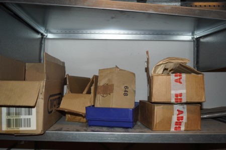 Contents in 1 section steel shelving, control box for door etc.