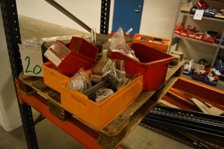 Pallet with Spare parts eg. Pneumatic clamping cylinder unused.