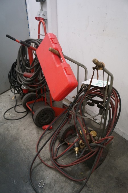 Oxygen and gas burn kit + gas wagon without bottle