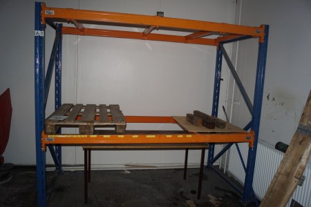 1 compartment Pallet rack height 210x225 cm with 2 gables and 4 vanes + 6 spacers.