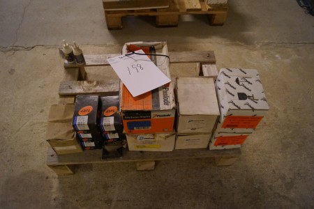 Miscellaneous Tape, Paslode, Staples, Staples on pallet.