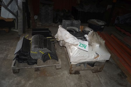 8 Pallets with Various bricks and roofing sheets.