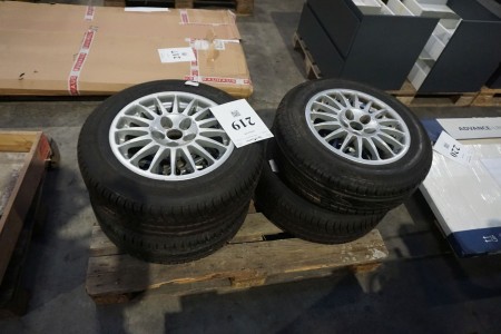 4 rims with tires, 195 / 65X15.