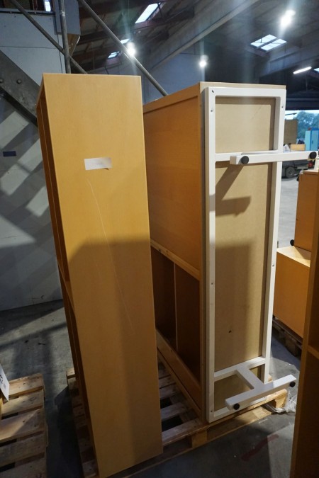 1 cabinet with shutters and feet b: 165cm. D: 42cm. H: 72cm. + 1 shelf b: 165cm. D: 42cm. H: 72cm.