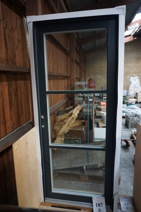 Außentür aus Holz / Aluminium. 95,5 * 218 cm.