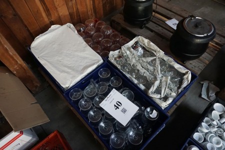 Large lot of various glass + jugs.