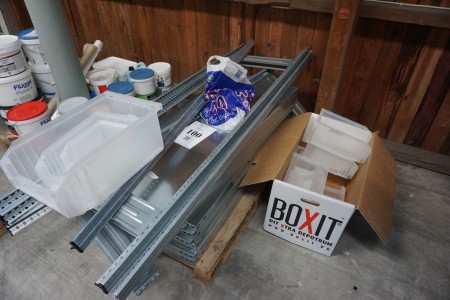 2 steel shelves and associated assortment boxes.