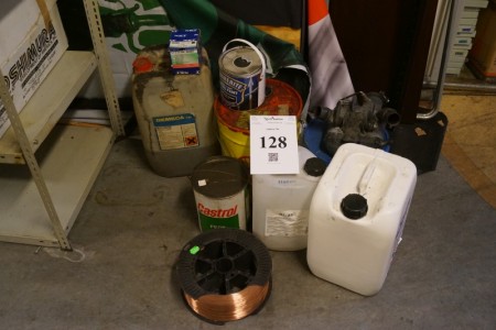 Various chemicals, plus some welding wire