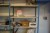 3 pieces steel shelves with content plus waste oil container 1/8 full