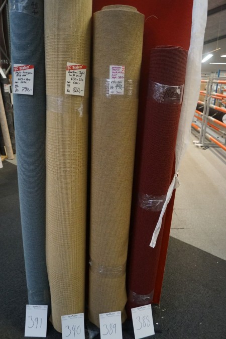 Bentzon fladvævet tæppe i 100% uld. 195*550 cm. 
