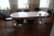 Spisebord med 7 stole. 260*100*70 cm. + billeder, opslagstavle mm. 