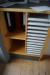 3 wooden shelves + 1 steel filing cabinet.