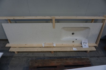 Terresso vask, 215x54,5cm.