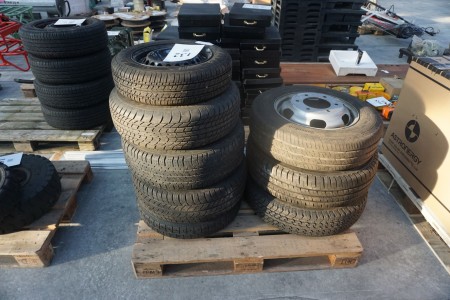 8 pcs of tires on rims