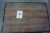 Holztischplatte mit Eisenrahmen, L: 122 cm, B: 85 cm.