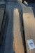 3 wooden planks, 1 piece, l: 238cm, b: 45cm, 2 pieces, l: 150cm, b: 20cm.