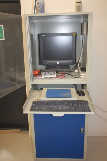 Blika dust cabinet incl. HP computer + Dell PC monitor.