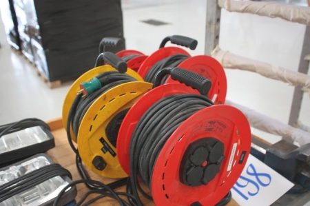 3 cable reels, 40 meter +  cable reel
