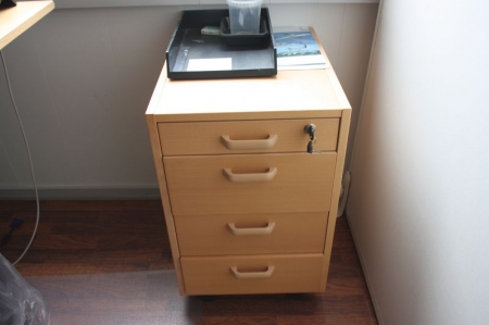 Electric sit / stand desk + chair + drawer + shelving. All without content. PC + phone not included