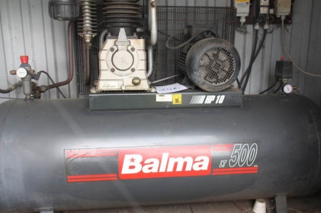 Compressor, Balma LT 500. 500 L pressure vessel. 10 hp