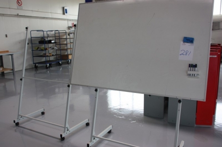 (2) Tripod panels on wheels. One with whiteboard