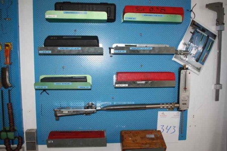 Tool panel with torque wrenches, calipers, etc.