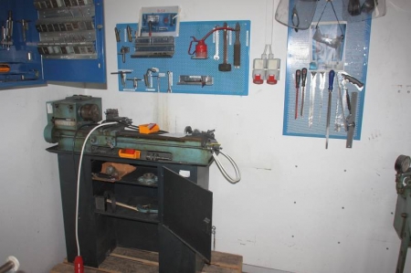 Lathe, Emcomat V8. Includes 2 tool panels and accessories