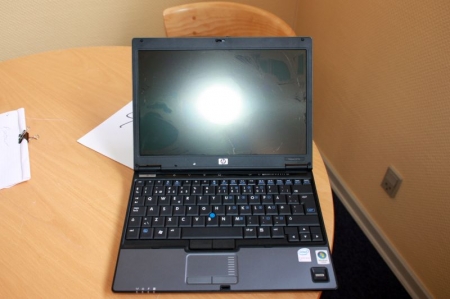 Notebook: HP Compaq 2510P (skærm beskadiget). Ingen strømforsyning