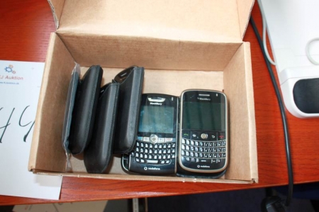 Box with BlackBerry phones