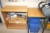Electric stand/sit desktop + steel cabinet no content + 2 shelves + drawer + tables + steel shelving