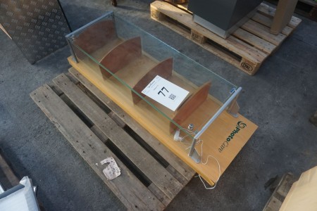 Glass cabinet with light, h: 135cm, w: 45cm, d: 30cm, note no key included.