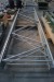 Pallet rack with 3 gables B 110 cm H 450 cm + 16 rails a 1000 kg L 280 cm + 4 base plates
