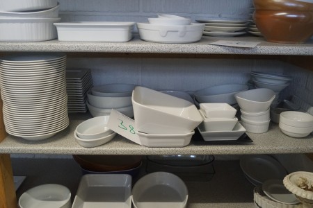 Various porcelain serving trays, etc.