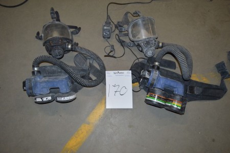 Åndedrætsværn Proflow 2SC 2stk, 1stk lader, masker og lader er afprøvet og OK kun lidt brugte  ny pris ca 25000