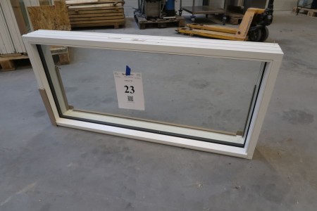 Holz- / Aluminiumfenster, weiß / weiß, B130xH56,5 cm, Rahmenbreite 13 cm. Modell Foto