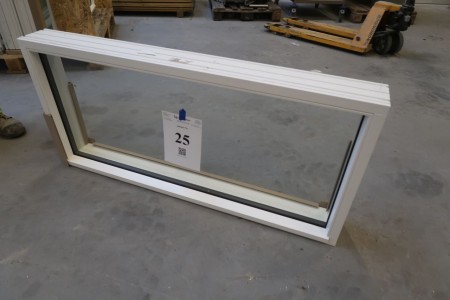 Wooden / aluminum window, white / white, W130xH56.5 cm, frame width 13 cm. model Photo