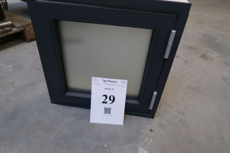 Holz- / Aluminiumfenster, anthrazit / weiß, B50xH50 cm, Rahmenbreite 13 cm