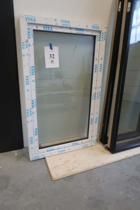 Plastic window, white / white, W93xH155 cm, frame width 7 cm