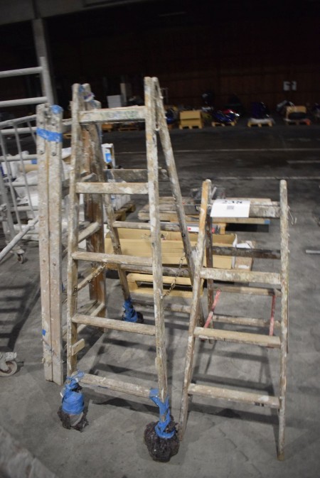 3 pieces. wooden ladders. From the bankruptcy estate of Egholm Painting Company