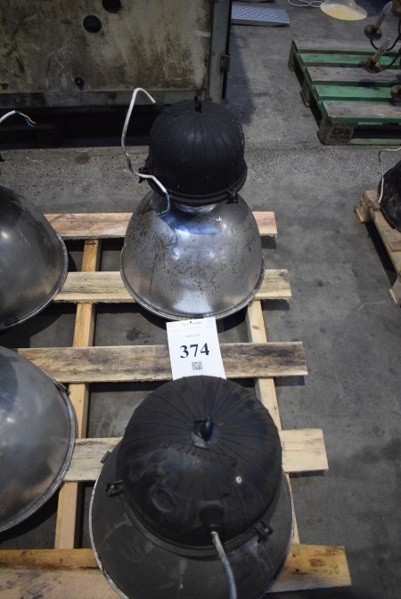 2 industrial ceiling lamps.