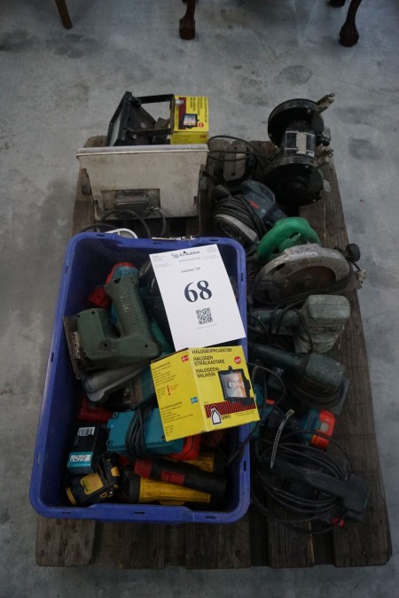 Various power tools, from bosch, hitachi etc. Condition unknown.