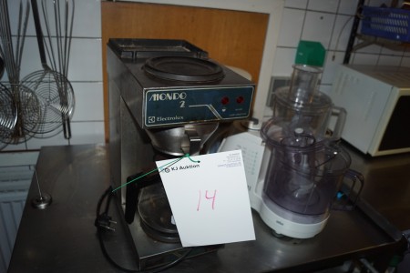 Elektrolux Mondo 2 coffee machine + various kitchen appliances.
