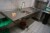 Rustfrit bord med vask væghængt 200x62 cm
