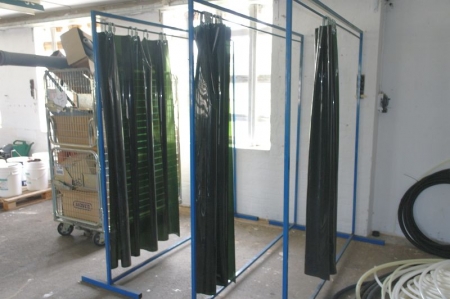 Welding curtain 3 pcs. on stand